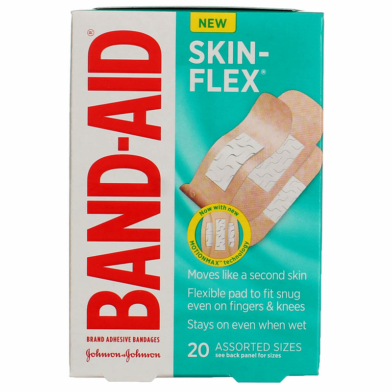 Band-Aid Skin-Flex Adhesive Bandages, Assorted Sizes, 20 Ct