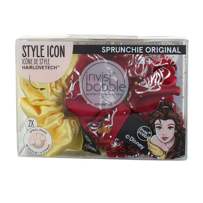 Invisibobble Disney Princess HairLoveTech Style Icon Hair Scrunchies, Belle, 2 Ct