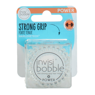 Invisibobble Power HairHalo Strong Grip Hair Rings, Clear Transparent, 3 Ct