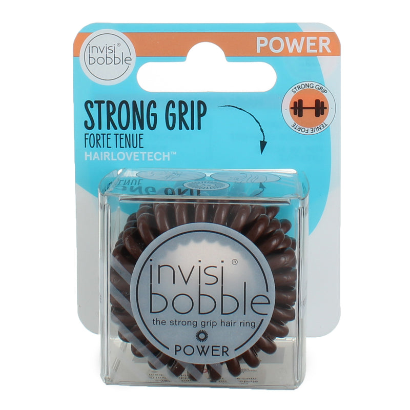 Invisibobble Power HairHalo Strong Grip Hair Rings, Brown, 3 Ct