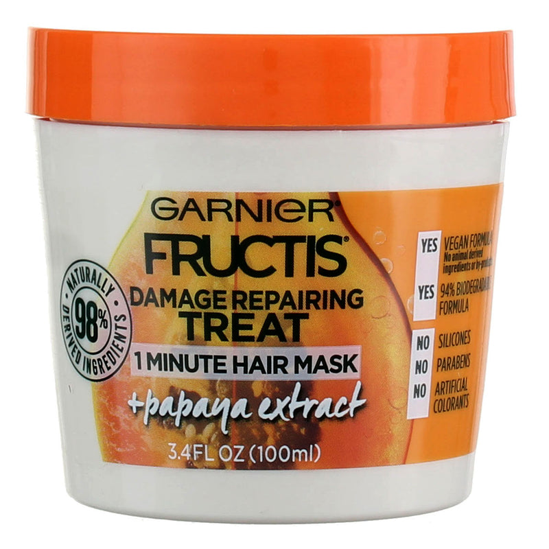 Garnier Fructis Damage Repairing Treat Papaya Extract Hair Mask, 3.4 fl oz
