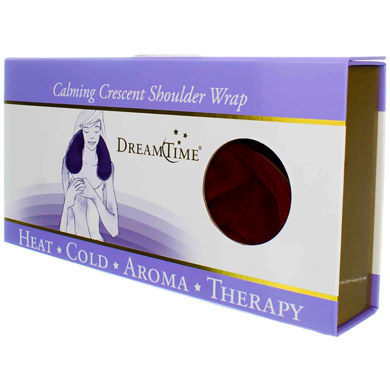 DreamTime Aromatherapy Calming Crescent Hot And Cold Shoulder Wrap, Cranberry