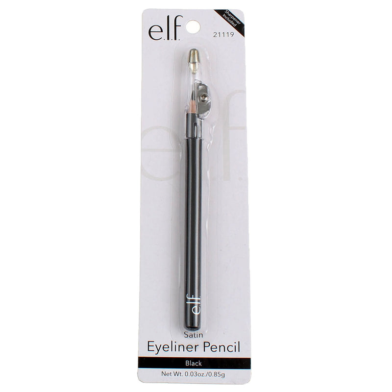 e.l.f. Satin Satin Eyeliner Pencil, Black, 0.03 oz