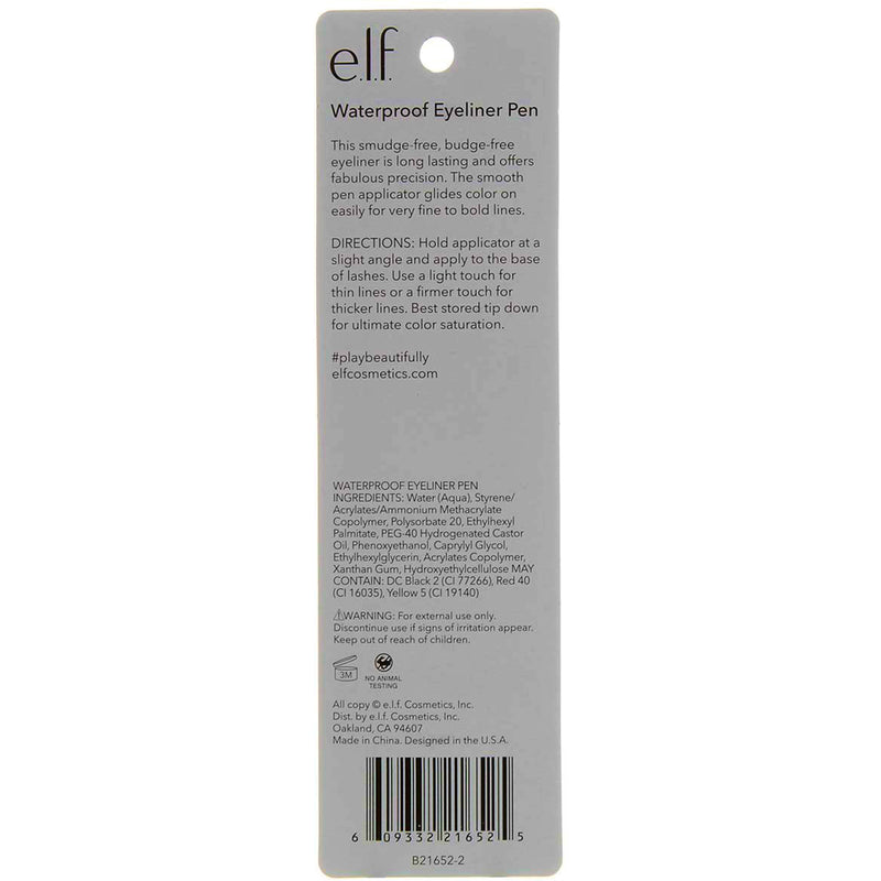 e.l.f. Waterproof Eyeliner Pen, Coffee 21652, 0.05 oz