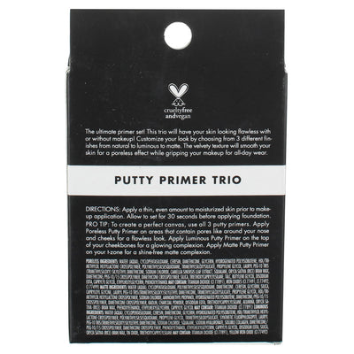 e.l.f. Trio Putty Primer, Poreless, Matte, Luminous, 0.14 oz, 3 Ct