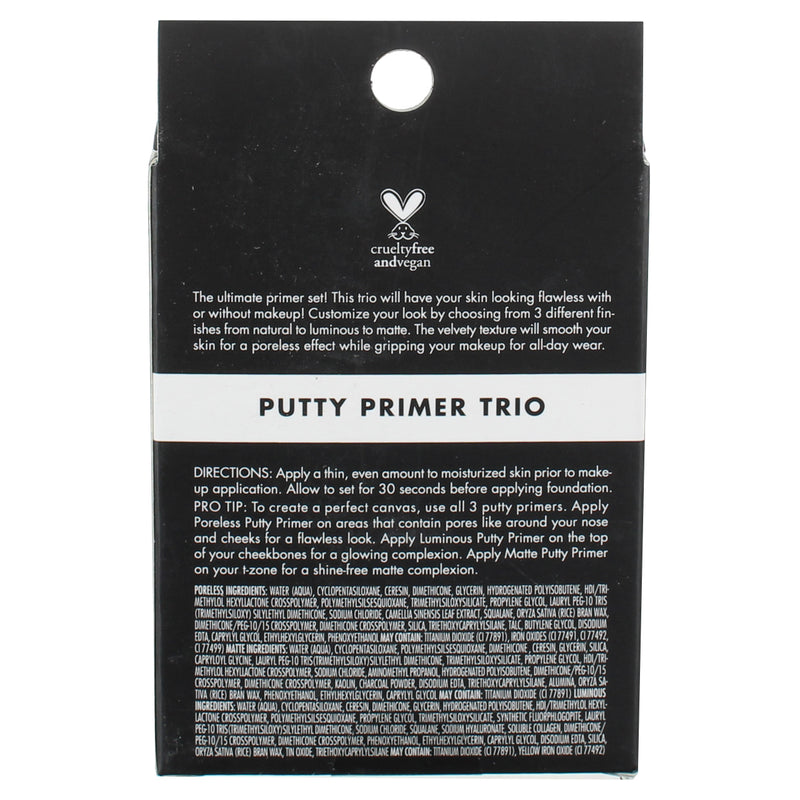 e.l.f. Trio Putty Primer, Poreless, Matte, Luminous, 0.14 oz, 3 Ct