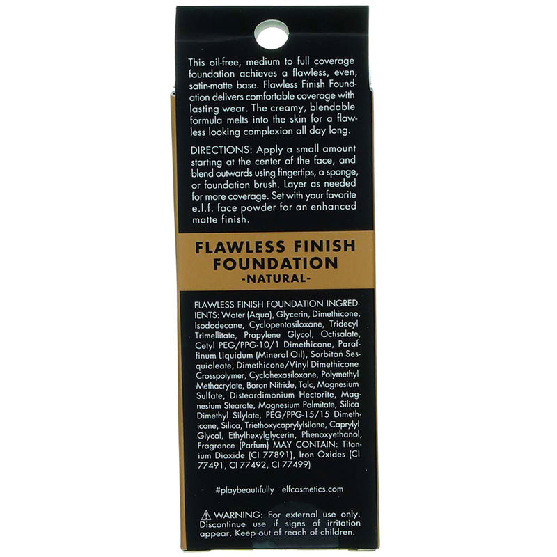 e.l.f. Flawless Finish Foundation, Natural (Previously Porcelain) 83111N, SPF 15, 0.68 fl oz