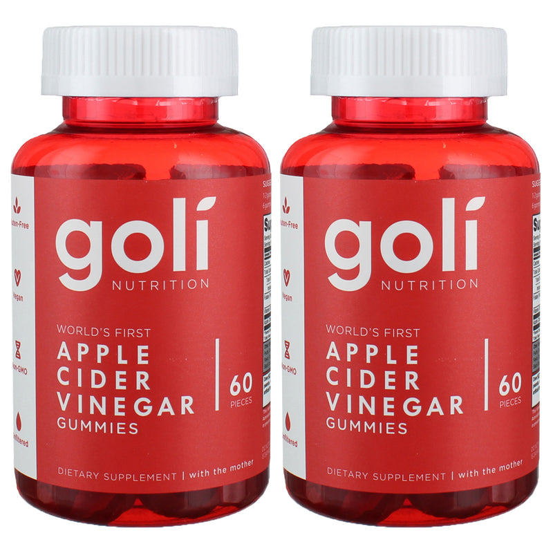 (Super Savings Bundle!) Goli Nutrition Apple Cider Vinegar Gummies, 60 Ct (2 Pack)