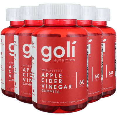 (Super Savings Bundle!) Goli Nutrition Apple Cider Vinegar Gummies, 60 Ct (5 pack)