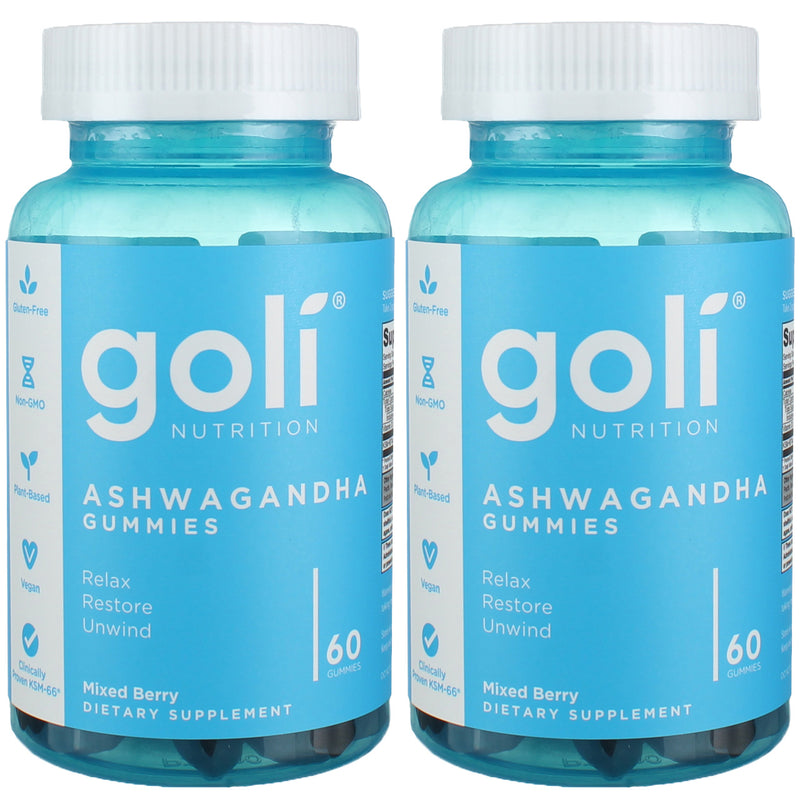 (Super Savings Bundle!) Goli Nutrition Ashwagandha Gummies, 60 Ct (2 pack)