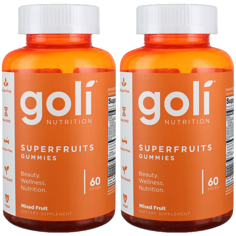 (Super Savings Bundle!) Goli Nutrition Superfruits Gummies, 60 Ct (2 pack)