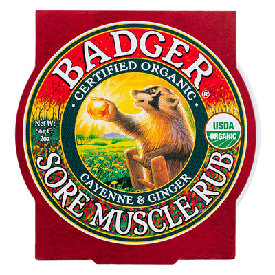 Badger - Sore Muscle Rub: Cayenne Pepper, Ginger, Organic, Warming Balm, 2 oz