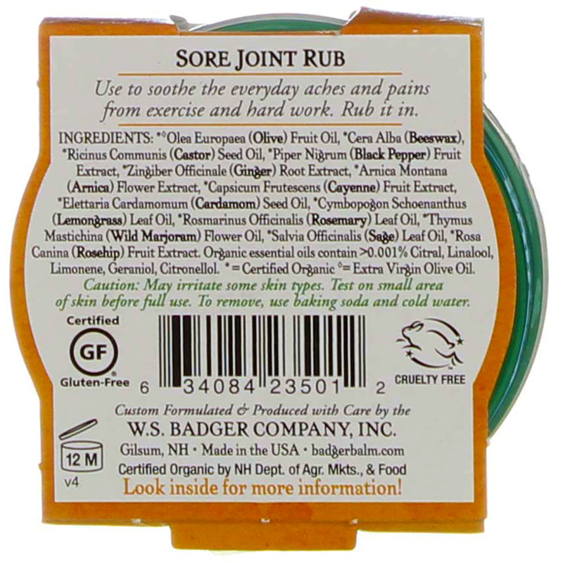 Badger Sore Joint Rub Tin, 0.75 oz