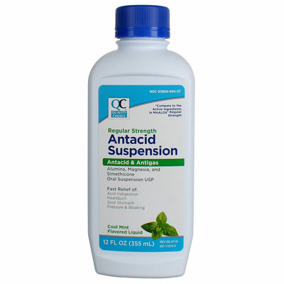 Quality Choice Antacid & Antigas Antacid Suspension, Cool Mint, 12 fl oz