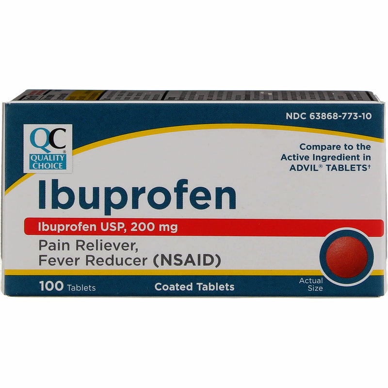 Quality Choice Ibuprofen Coated Tablets, 200 mg, 100 Ct