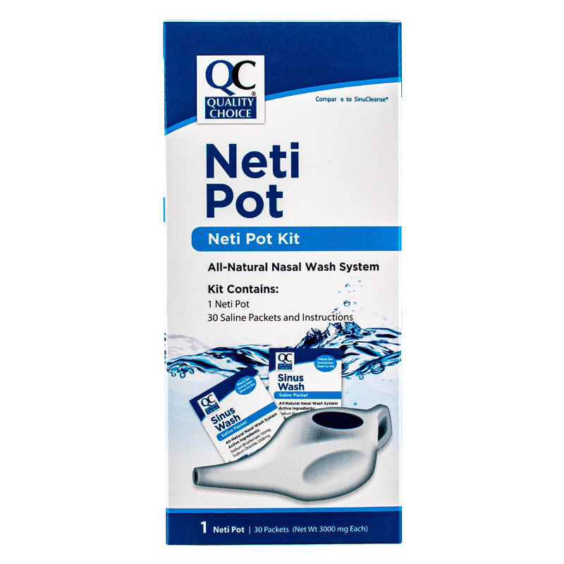 Quality Choice Neti Pot Nasal Rinse Kit, 30 Ct