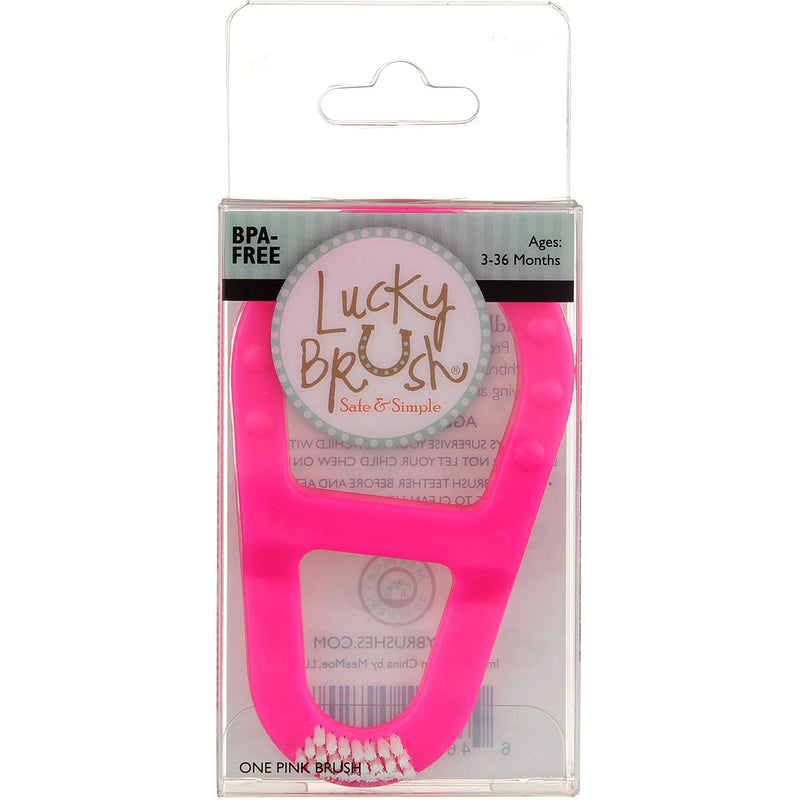 Lucky Brush Safe & Simple Teething Toothbrush 3-36 Months, Pink