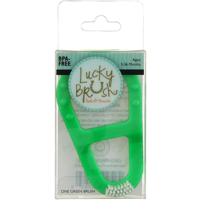 Lucky Brush Safe & Simple Teething Toothbrush 3-36 Months, Green