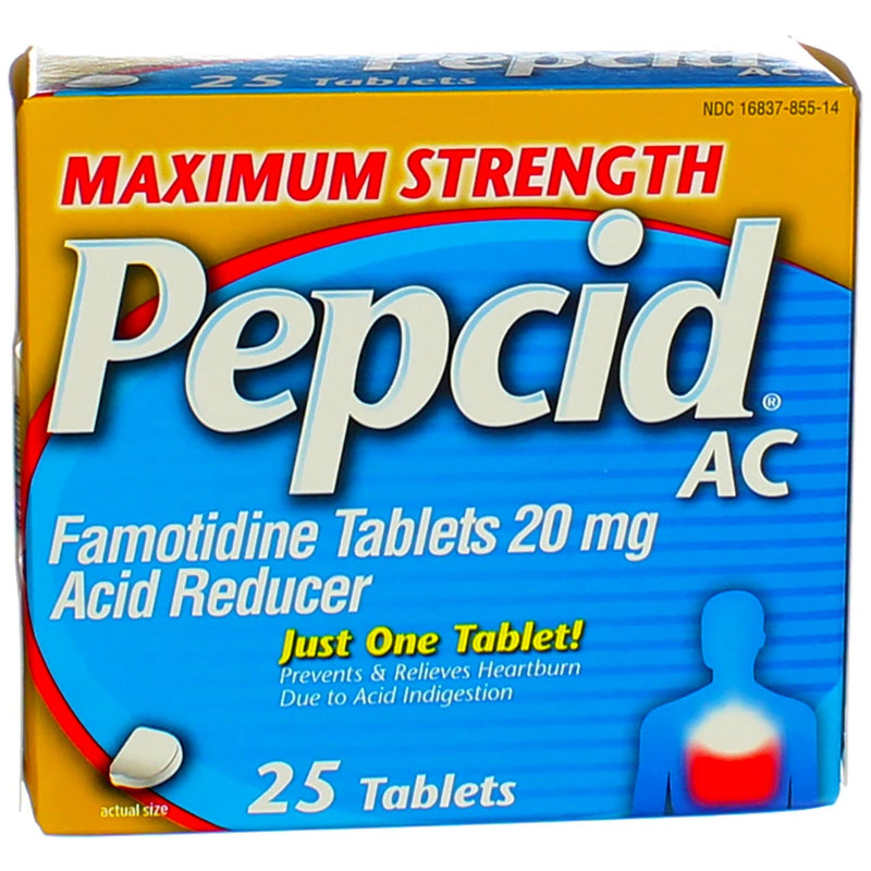 Pepcid AC Maximum Strength Acid Reducer Tablets, 20 mg, 25 Ct