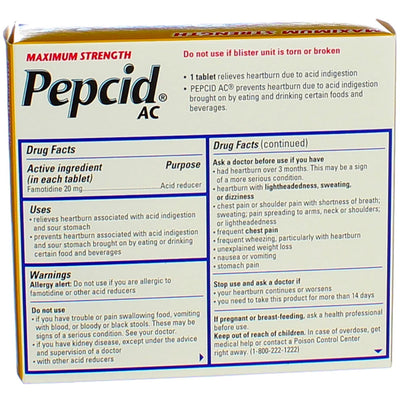 Pepcid AC Maximum Strength Acid Reducer Tablets, 20 mg, 25 Ct