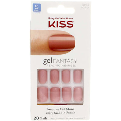 KISS gel FANTASY False Nails, Short, Ribbons, 28 Ct