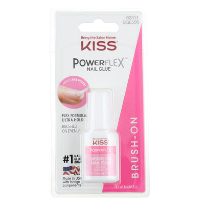 KISS Powerflex Brush On Nail Glue, 0.17 oz