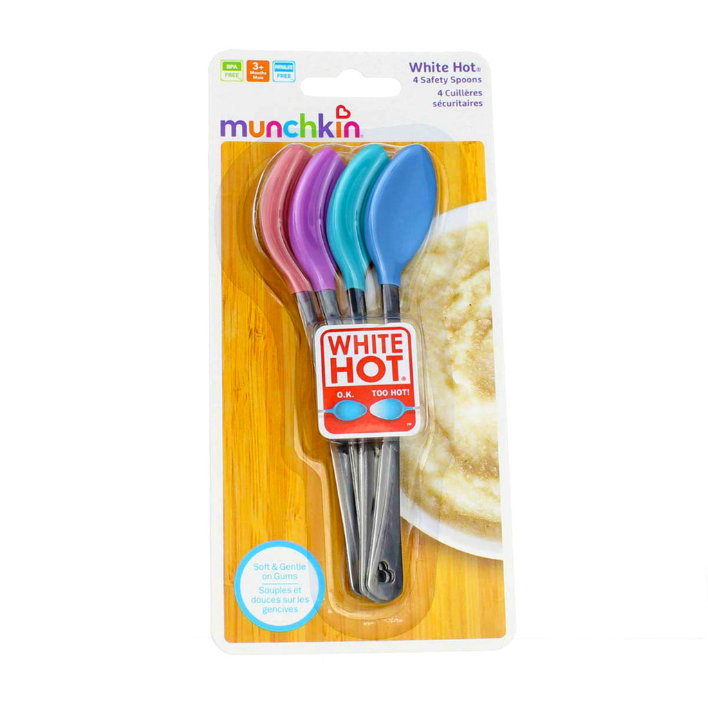Munchkin White Hot Safety Spoons, BPA-Free, 4 Pack
