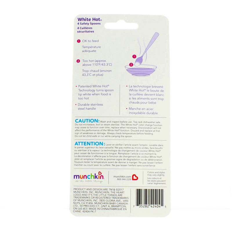 Munchkin White Hot Safety Spoons, 4 Ct