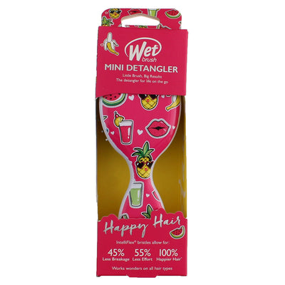 Wet Brush Mini Detangler Happy Hair Hair Brush, Tropical Pink
