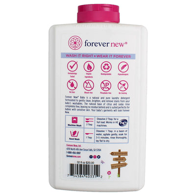 Forever New Baby Liquid Formula Fabric Care Wash, Fragrance Free, 32 fl oz