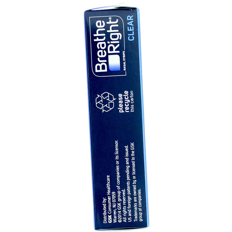 Breathe Right Clear Nasal Strips, Clear, Large, 30 Ct