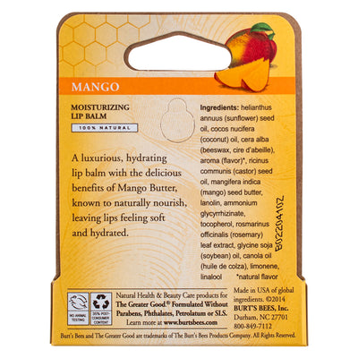 Burt's Bees Mango Moisturizing Lip Balm 0.15 oz