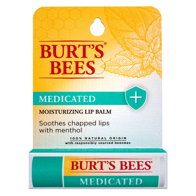 Burt's Bees 100% Natural Medicated Moisturizing Lip Balm, Menthol
