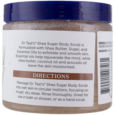 Dr Teal's Shea Sugar Body Scrub, Coconut Oil with Essential Oils, 19 oz