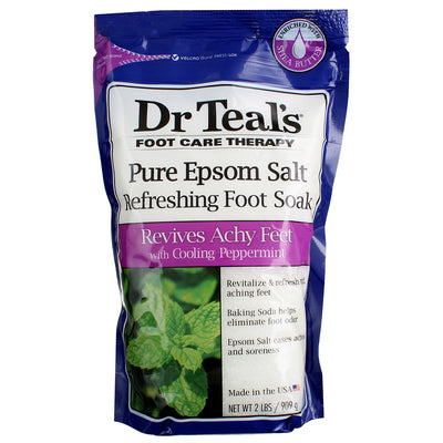 Dr Teal's Pure Epsom Salt Refreshing Foot Soak, Cooling Pepermint, 2 lbs