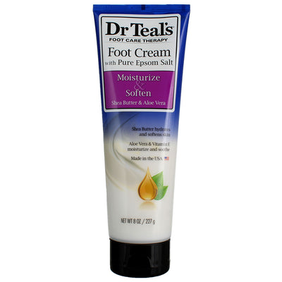 Dr Teal's Foot Care Therapy With Shea Butter & Aloe Vera Moisturize & Soften Foot Cream, 8 oz