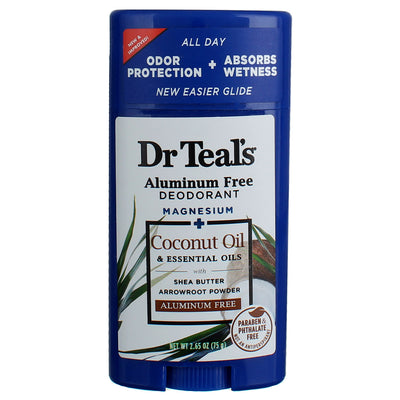 Dr Teal's Aluminum Free Deodorant, Coconut Oil, 2.65 oz