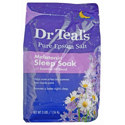 Dr Teal's Pure Epsom Salt Melatonin Melatonin Sleep Soak, Lavender and Chamomile, 3 lbs