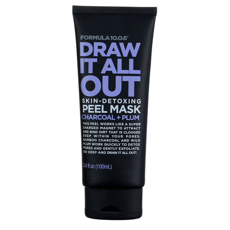 Formula 10.0.6 Draw It All Out Skin-Detoxing Peel Mask, Charcoal + Plum, 3.4 fl oz