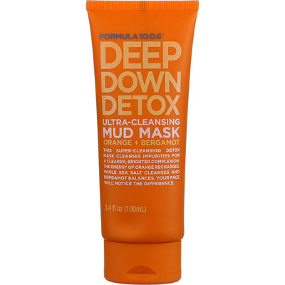 Formula 10.0.6 Deep Down Detox Ultra-Cleansing Mud Mask, Orange & Bergamot, 3.4 fl oz