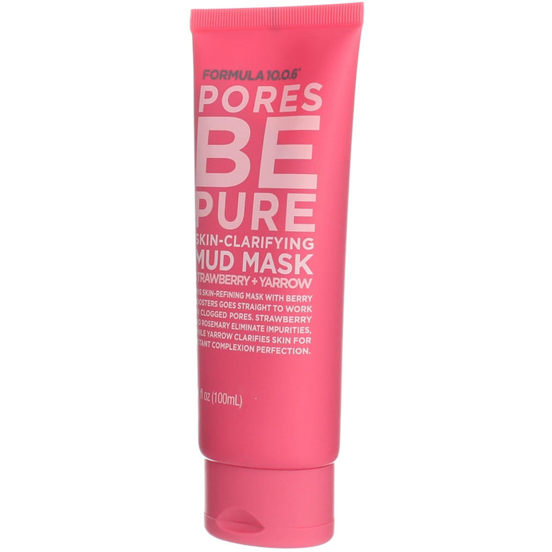 Formula 10.0.6 Pores Be Pure Skin Clarifying Mud Mask, Strawberry & Yarrow, 3.4 fl oz