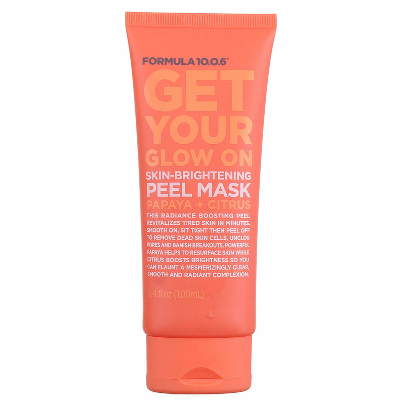 Formula 10.0.6 Get Your Glow On Skin-Brightening Peel Mask, Papaya + Citrus, 3.4 fl oz