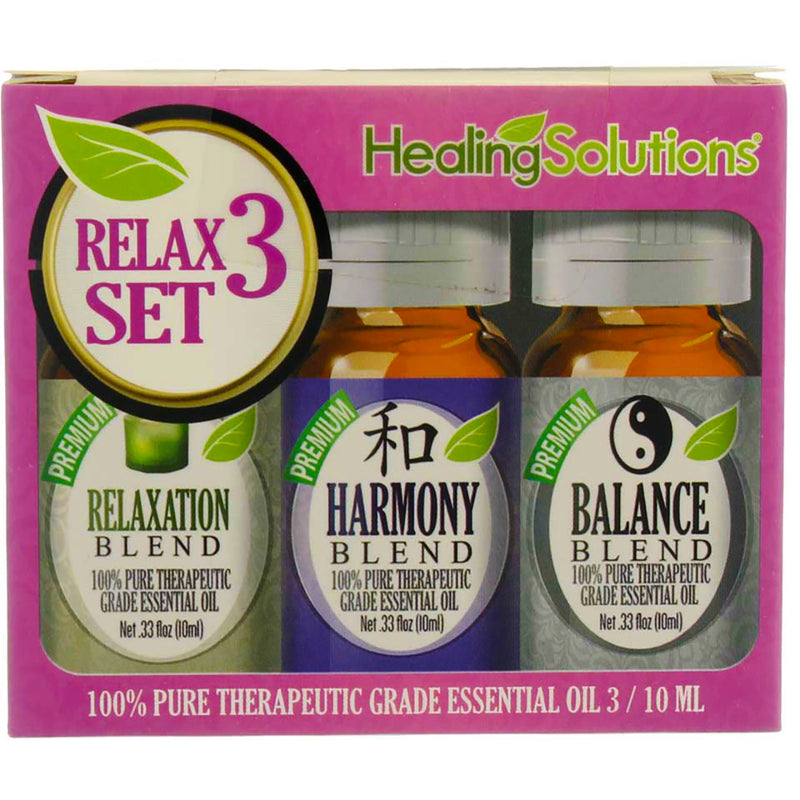 Healing Solutions Therapeutic Essential Oil Set, Relax 3 Set, 0.33 oz, 3 Ct