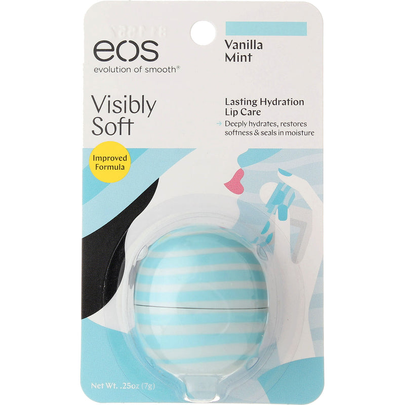 eos Visibly Soft Lip Balm Sphere, Vanilla Mint, 0.25 oz