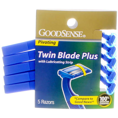 GoodSense Twin Blade Plus Disposable Shaving Razors, 5 Ct