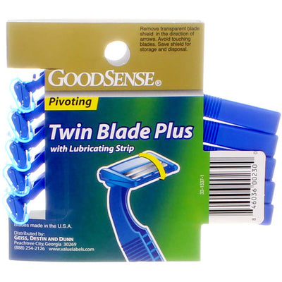 GoodSense Twin Blade Plus Disposable Shaving Razors, 5 Ct