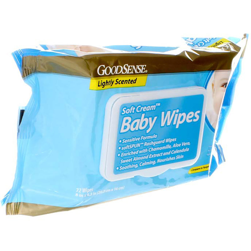 GoodSense Soft Cream Baby Wipes, Lightly Scented, 72 Ct