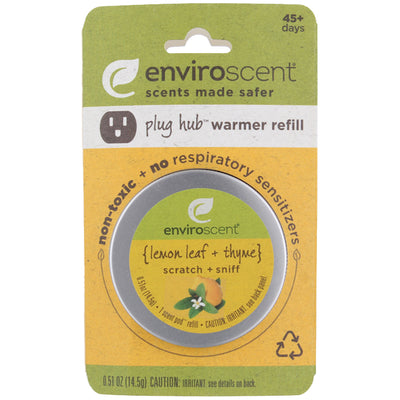 Enviroscent Plug Hub Warmer Refill, Lemon Leaf + Thyme, 0.51 oz