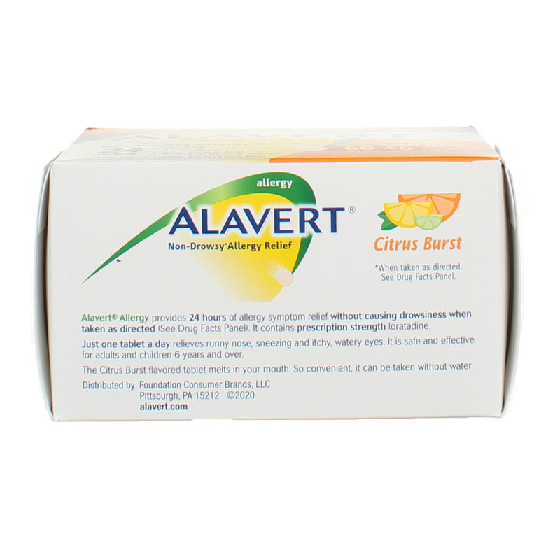 Alavert 24 Hour Non-Drowsy Allergy Relief Tablets, Citrus Burst, 60 Ct