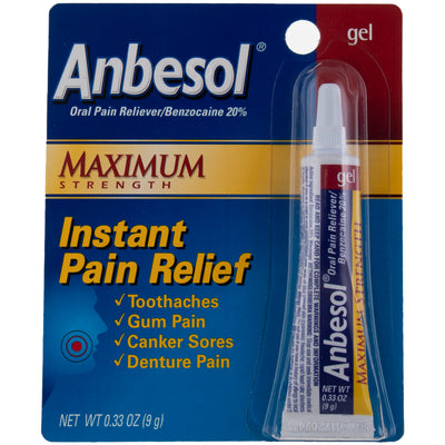 Anbesol Maximum Strength Instant Pain Relief Oral Anesthetic, 0.33 oz